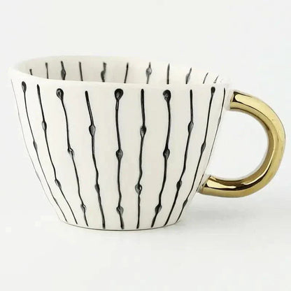 Elegant Gold Accented Ceramic Coffee Mug