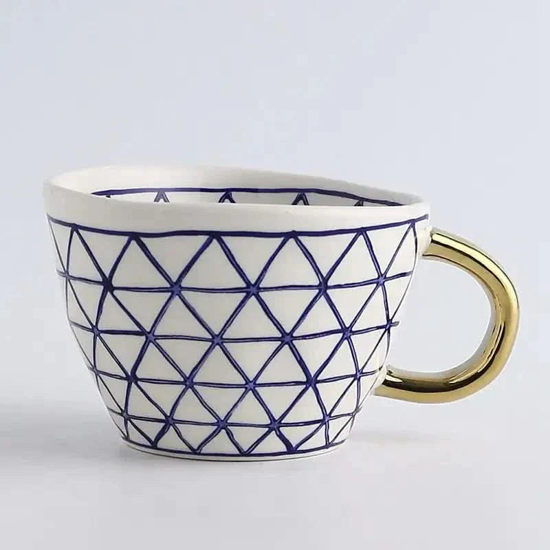 Elegant Gold Accented Ceramic Coffee Mug