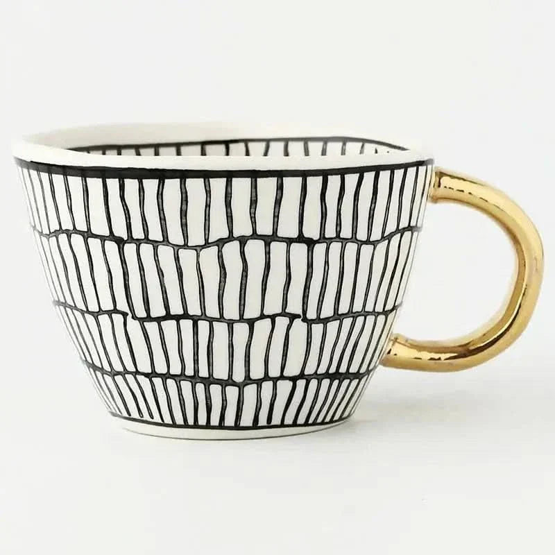 Elegant Gold Accented Ceramic Coffee Mug