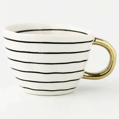 Elegant Gold Accented Ceramic Coffee Mug