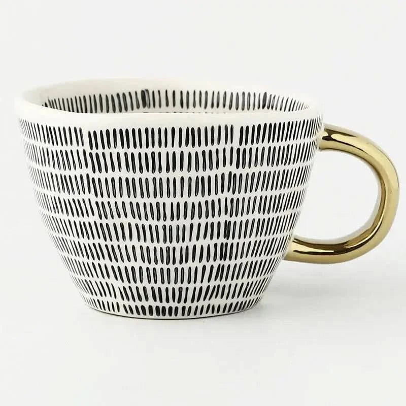 Elegant Gold Accented Ceramic Coffee Mug