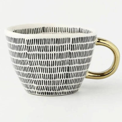 Elegant Gold Accented Ceramic Coffee Mug