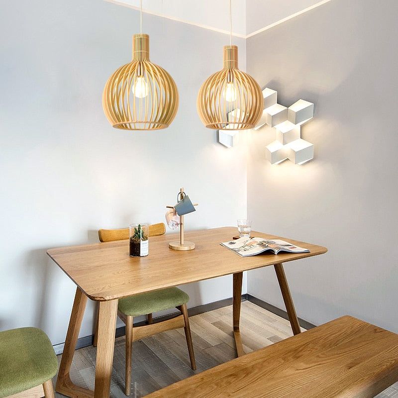 Country Style Wood Pendant Light