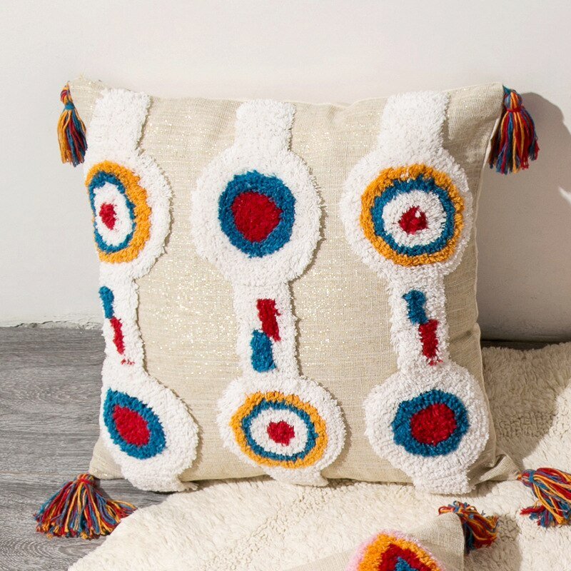 Vibrant Pattern Throw Pillow in Boho Style - Luxicro
