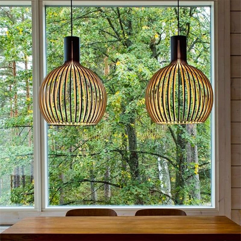 Country Style Wood Pendant Light