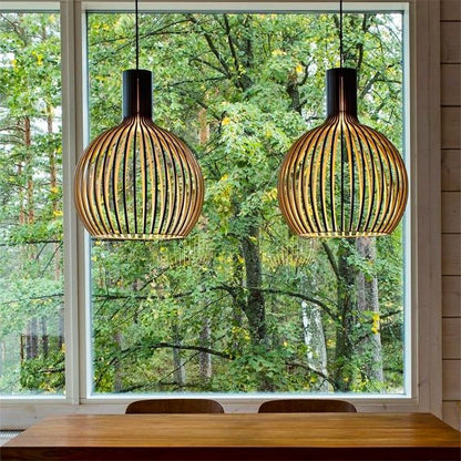 Country Style Wood Pendant Light