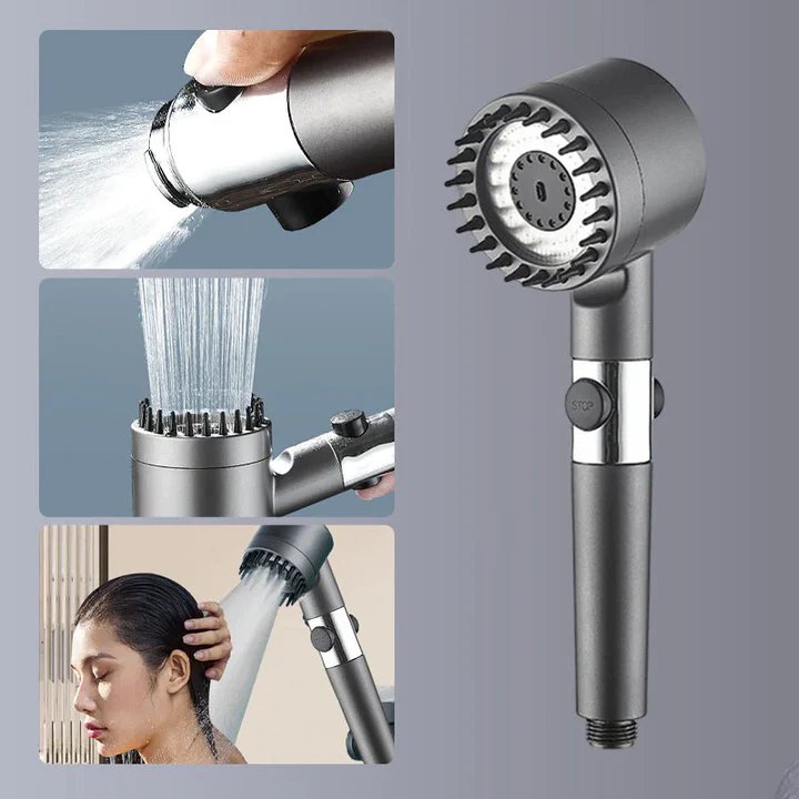 Advanced 3-Setting Handheld Shower Massager Head - Luxicro