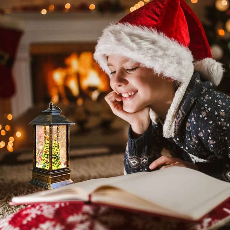 Holiday Christmas Globe Tabletop Lamp Decor