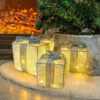 Colorful Holiday Gift Boxes Set of 3