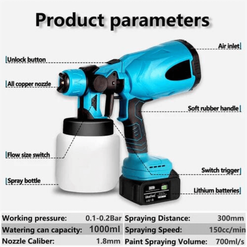 Powerful Cordless Spray Paint Gun for Outdoor Use