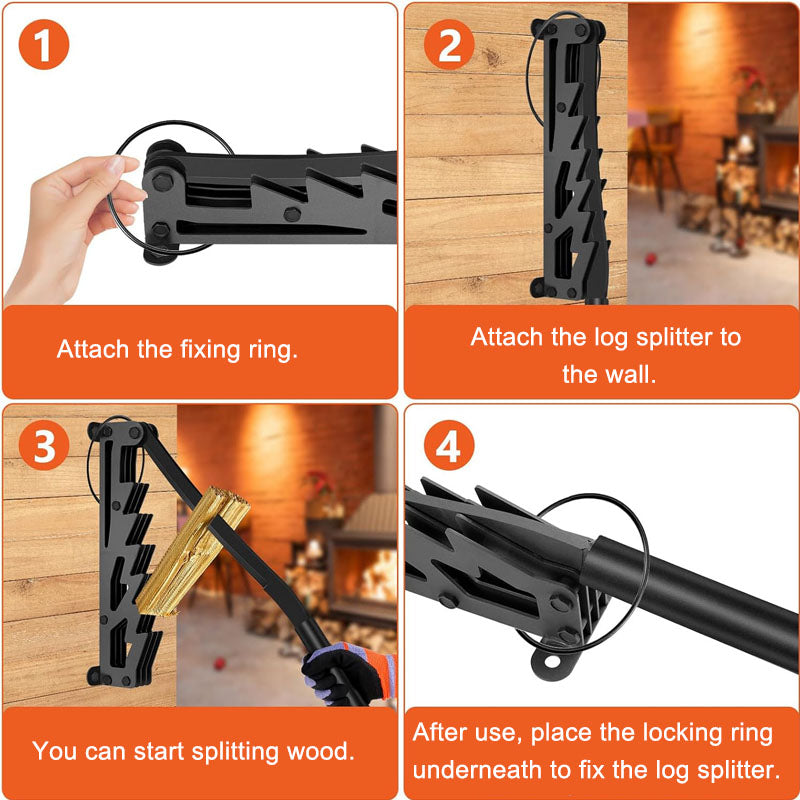 Easy Log Splitter - Compact Wall Mount Firewood Tool