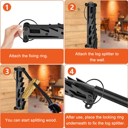 Easy Log Splitter - Compact Wall Mount Firewood Tool