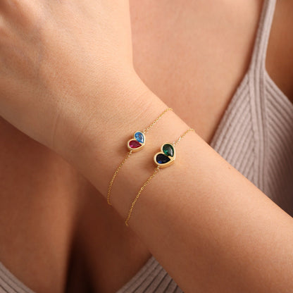 Elegant Gemstone Heart Necklace Set