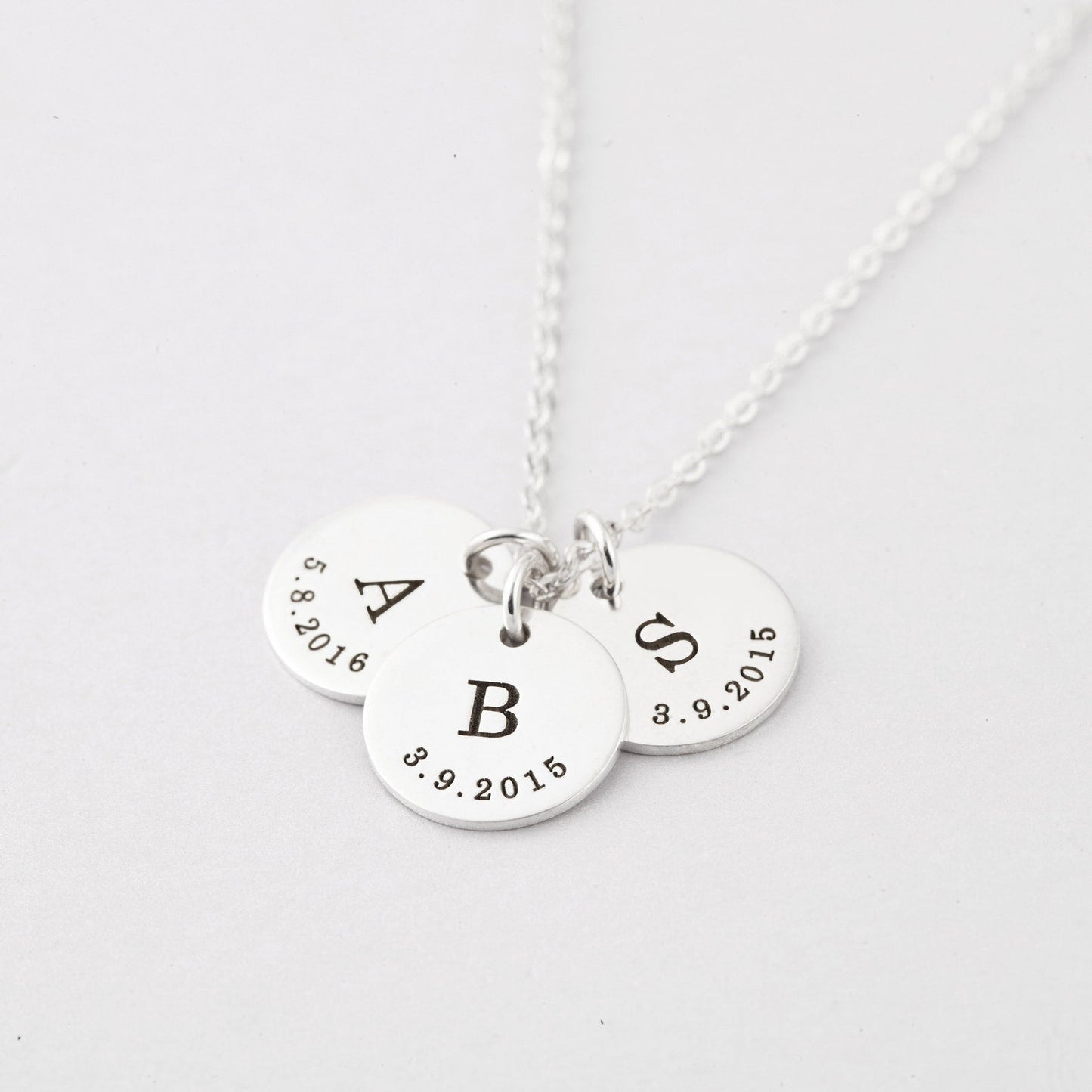 Personalized Engraved Monogram Pendant Necklace