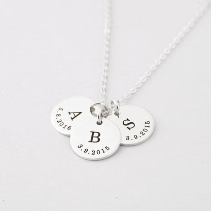 Personalized Engraved Monogram Pendant Necklace
