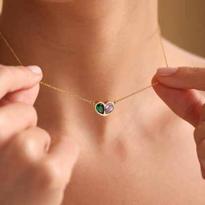 Classic Gemstone Heart Pendant Set - Luxicro