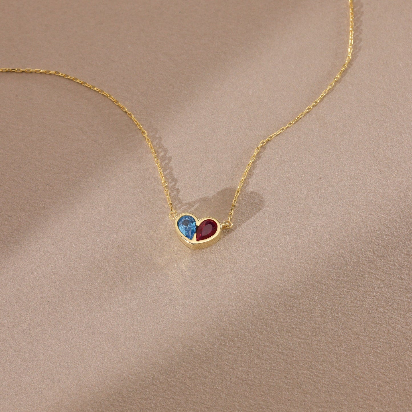 Elegant Gemstone Heart Necklace Set