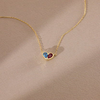 Elegant Gemstone Heart Necklace Set