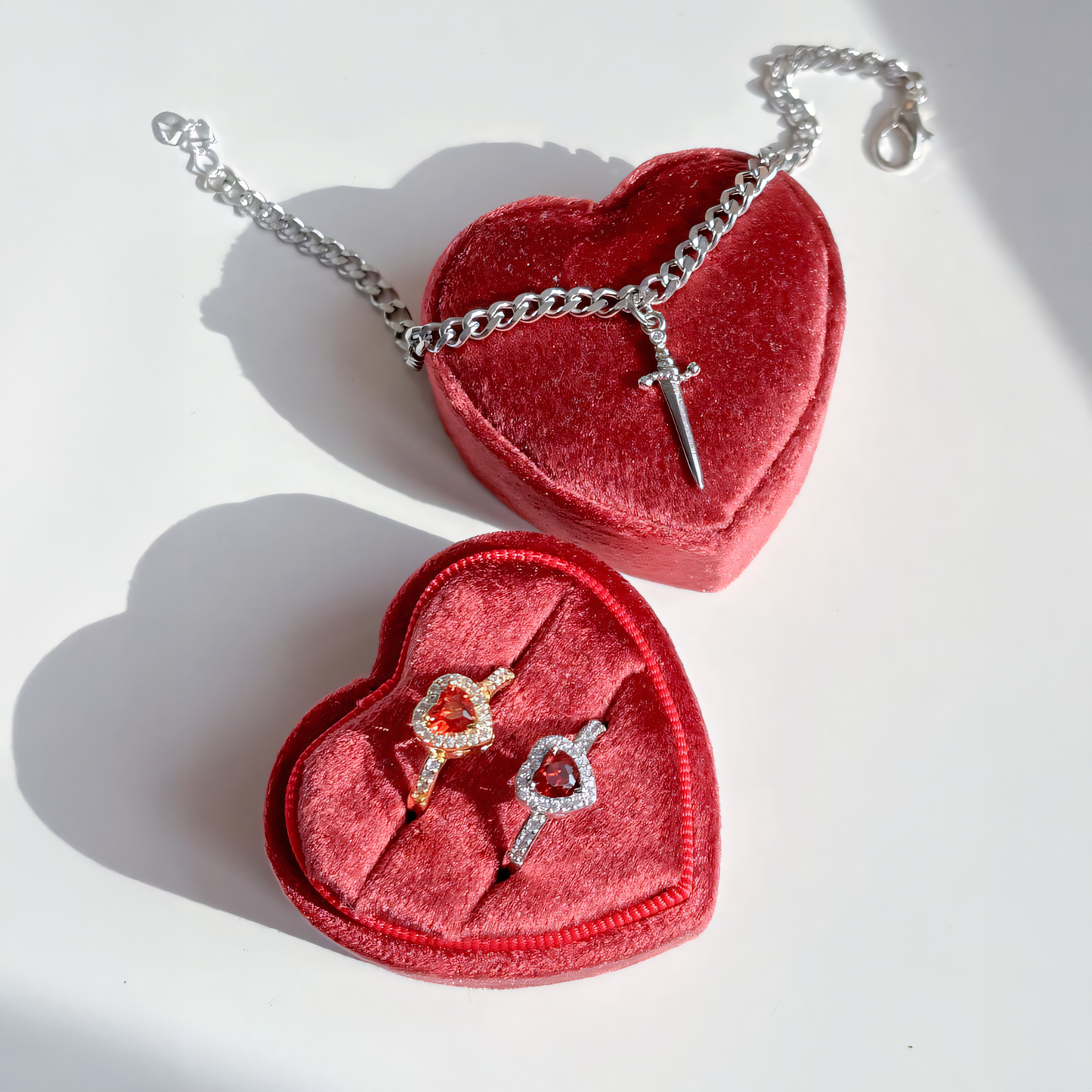 Couple's Silver Matching Ring and Bangle Set