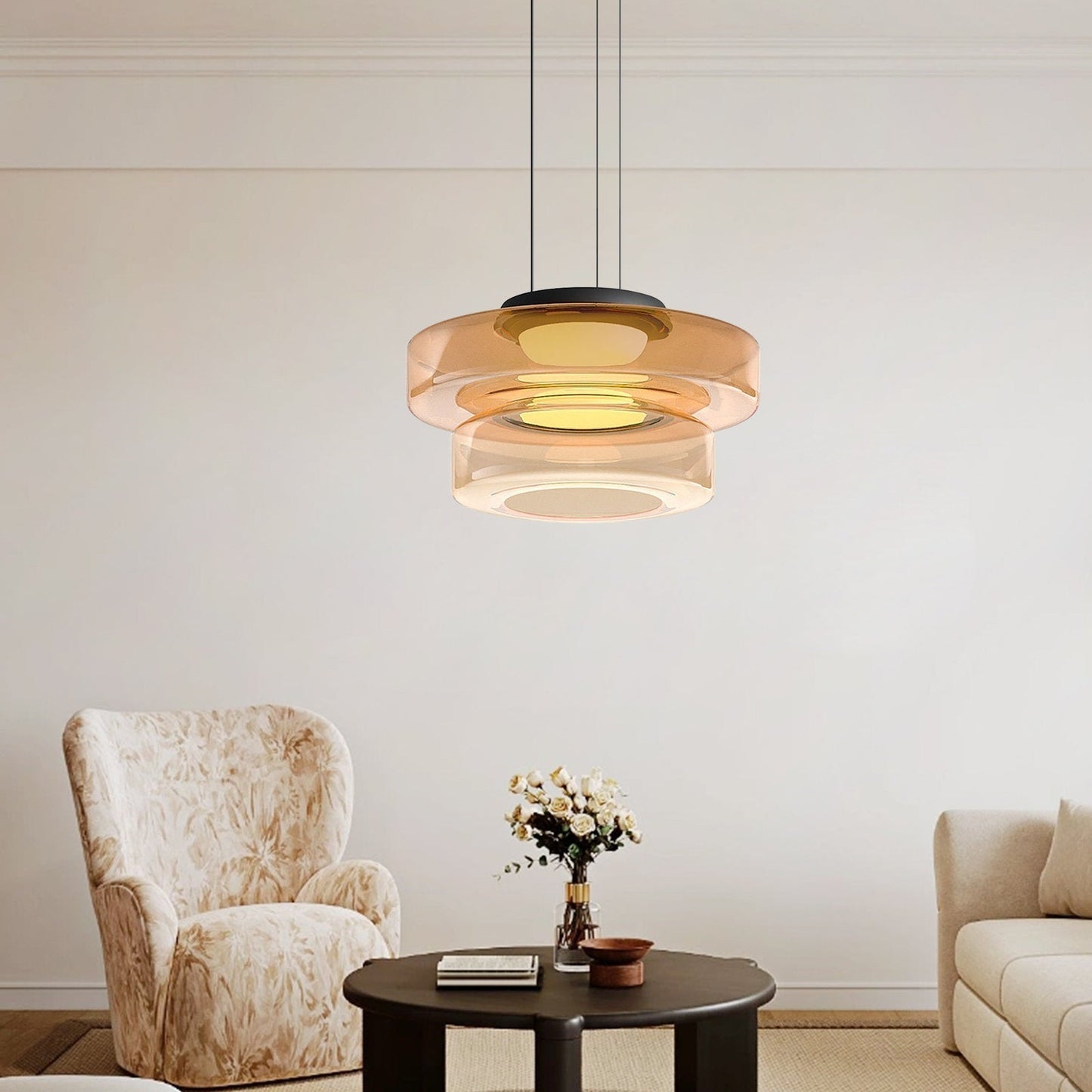 Sleek Glass Pendant Light in Vintage Design