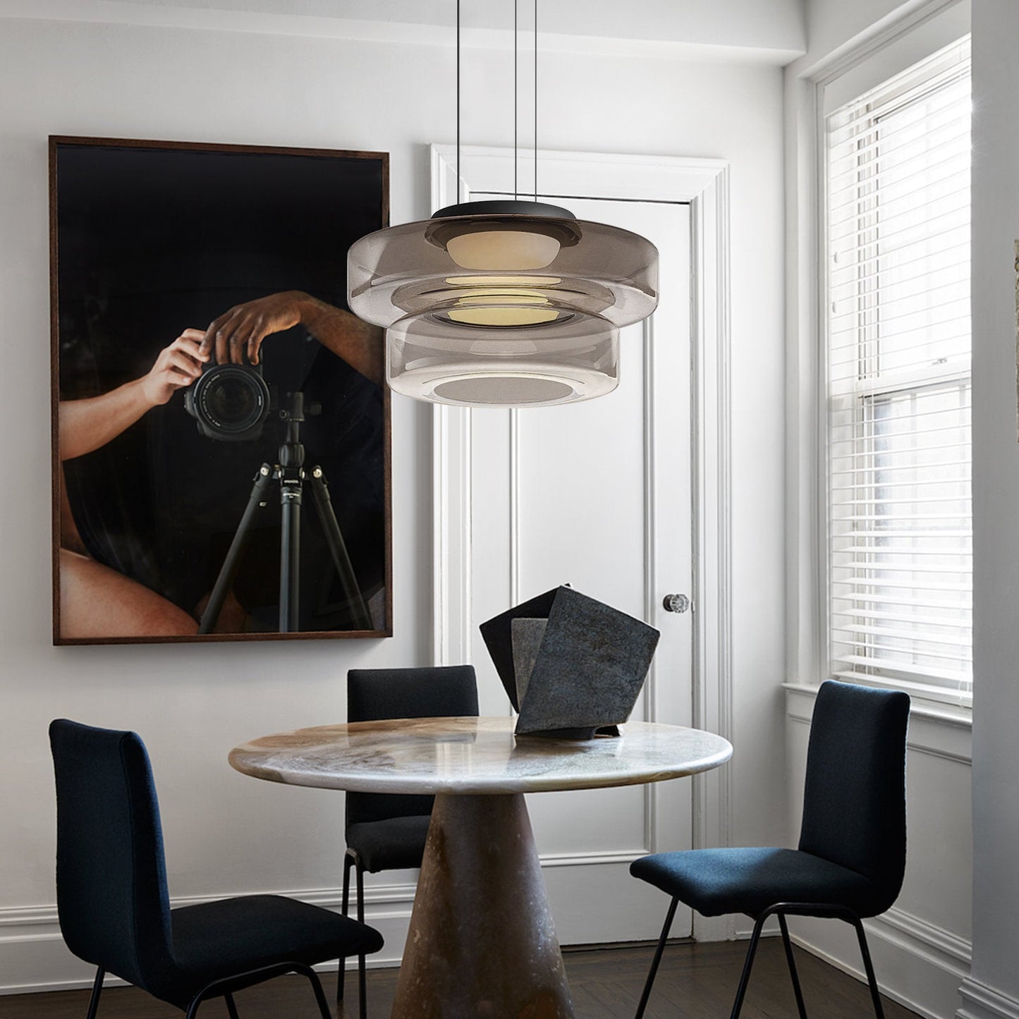 Sleek Glass Pendant Light in Vintage Design