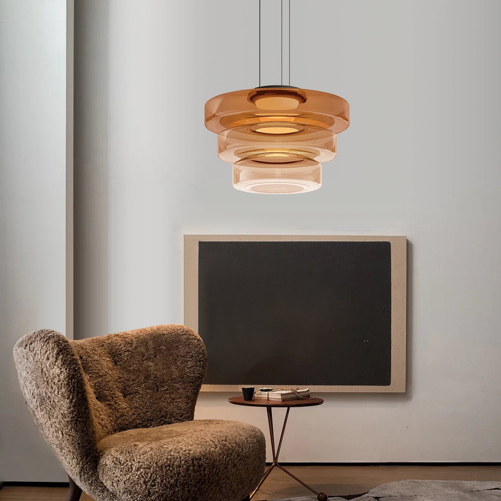 Elegant Hanging Glass Lamp in Contemporary Style - Luxicro