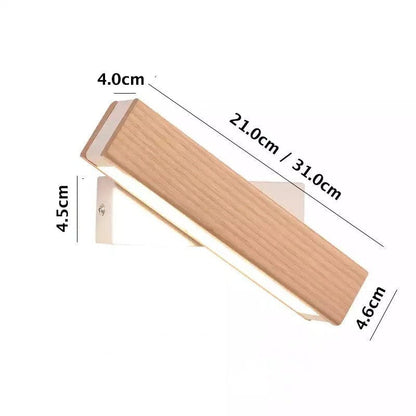 Contemporary Wooden Adjustable LED Bedroom Wall Light