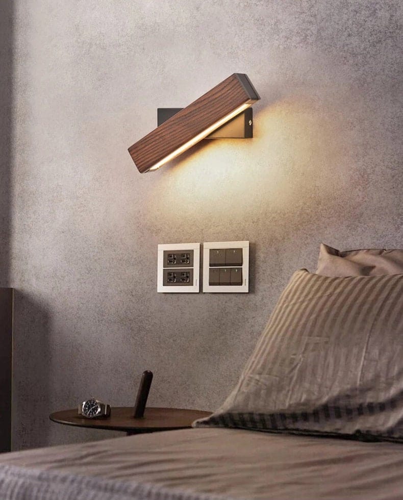 Contemporary Wooden Adjustable LED Bedroom Wall Light