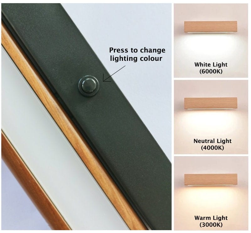 Contemporary Wooden Adjustable LED Bedroom Wall Light