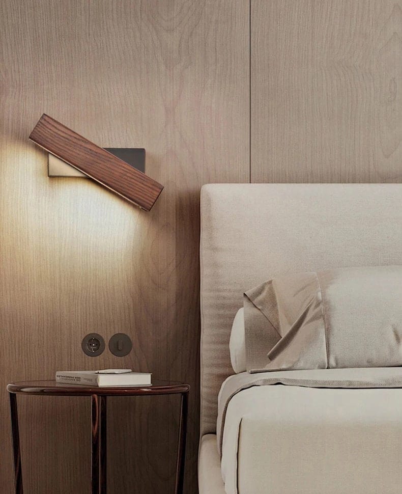 Contemporary Wooden Adjustable LED Bedroom Wall Light