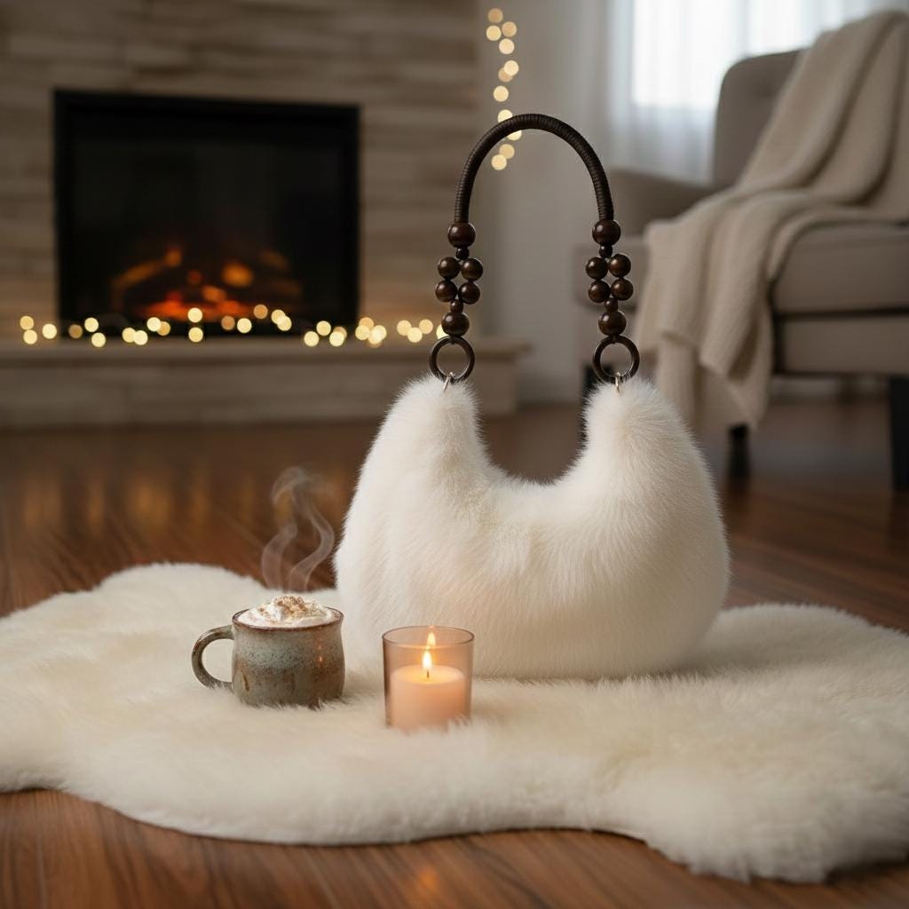Soft Fake Fur Tote Daily Shoulder Bag - Luxicro