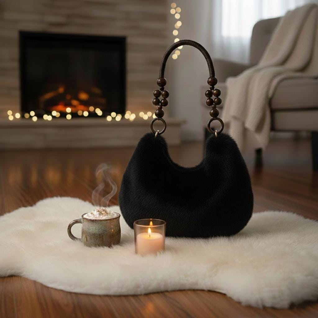 Soft Fake Fur Tote Daily Shoulder Bag