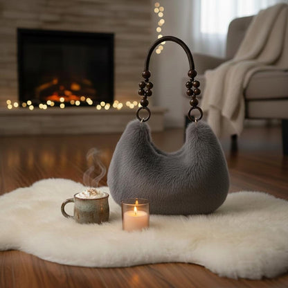 Soft Fake Fur Tote Daily Shoulder Bag