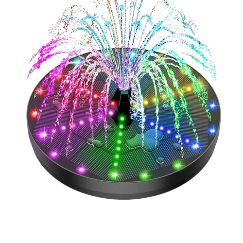 Bright Solar Powered Fountain with 60 LEDs - Luxicro