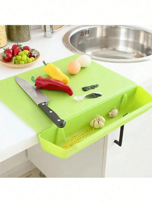 2-in-1 Wooden Chopping Board with Storage Tray - Luxicro