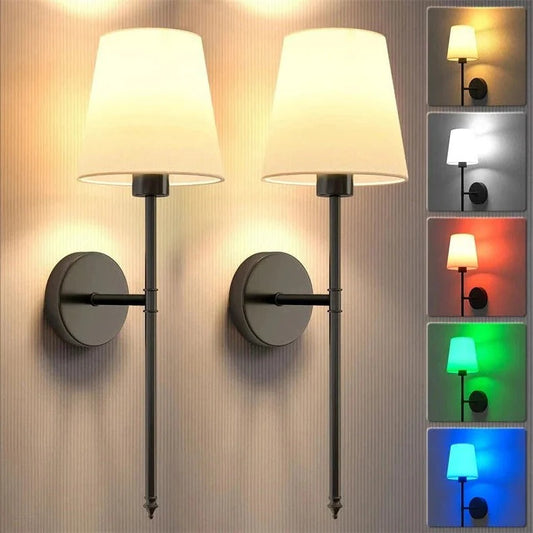 Battery Powered LED Wall Lamps, 2 Pack - Luxicro