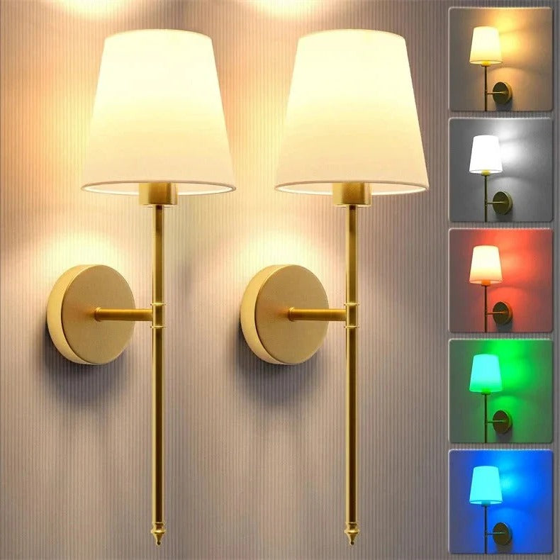 Battery Powered LED Wall Lamps, 2 Pack
