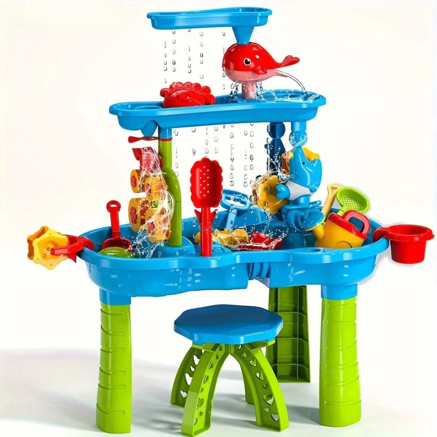 Fun Kids Outdoor Play Table with Sand and Water - Luxicro