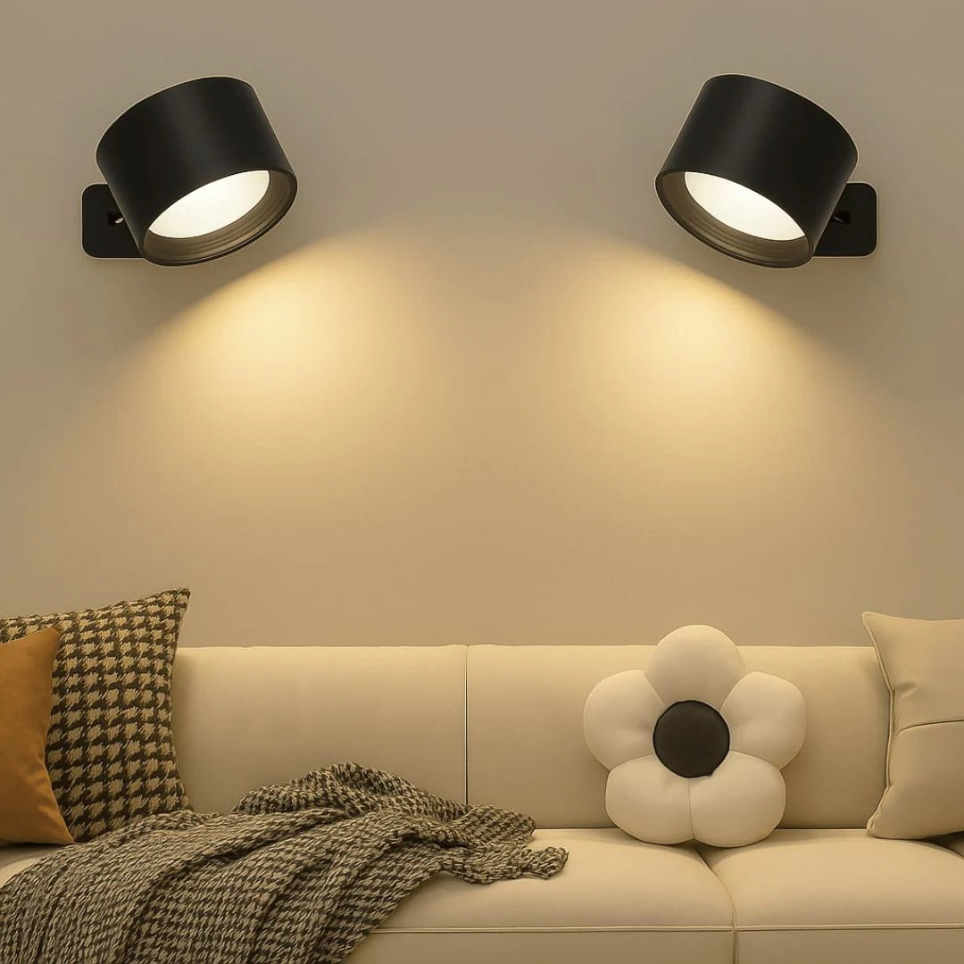 Adjustable LED Wall Lamp with Touch Sensor and Rotating Head