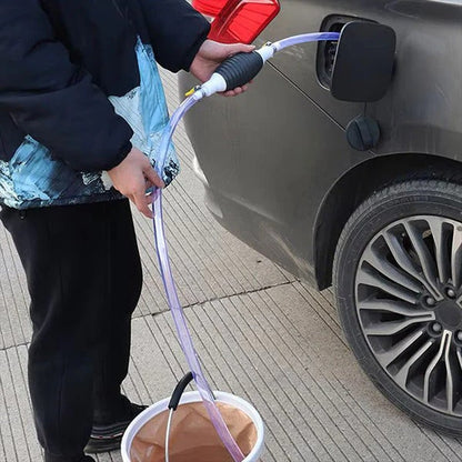 Compact Gas Pump, Hand Fuel Transfer Pump with Hose - Luxicro