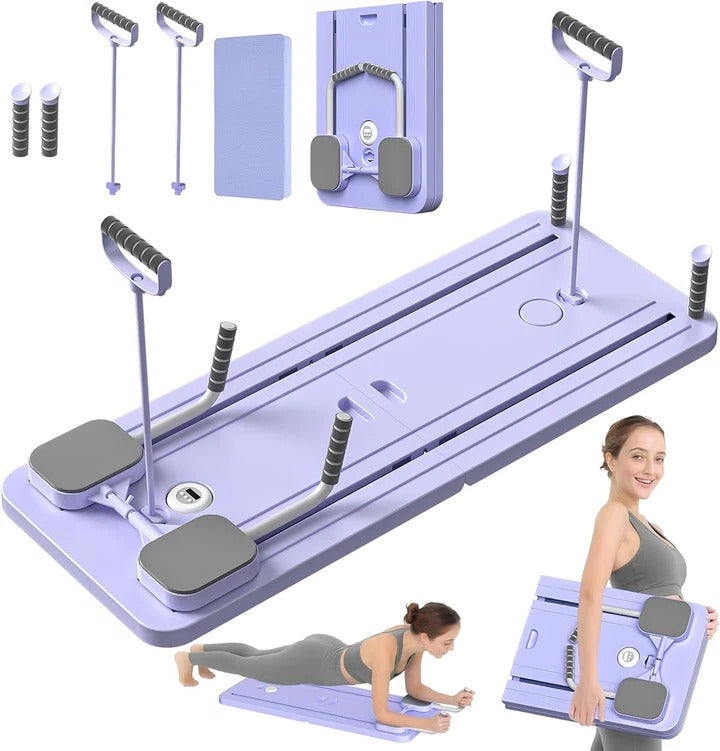 Compact Pilates Reformer Workout Board with Resistance - Luxicro