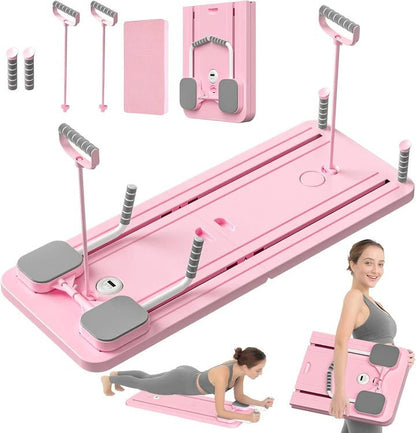 Compact Pilates Reformer Workout Board with Resistance