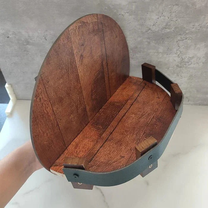 Reclaimed Wood Whiskey Barrel Shelf