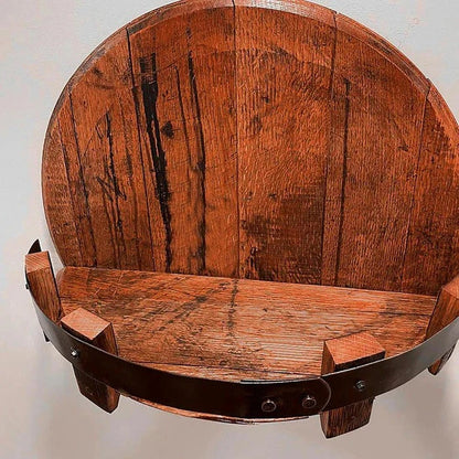 Reclaimed Wood Whiskey Barrel Shelf