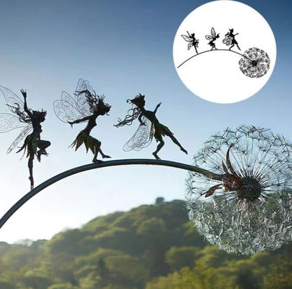 Rustic Metal Fairy Lawn Ornaments For Garden Decor