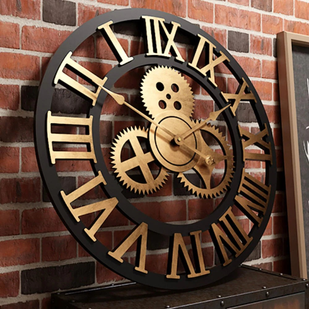 Rustic Metal Large Wall Clock - Luxicro