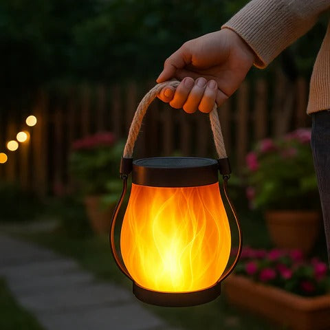 Outdoor LED Lantern with Flickering Light Effect - Luxicro