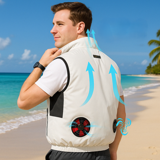 Cool Lightweight Airflow Summer Vest with Fan - Luxicro