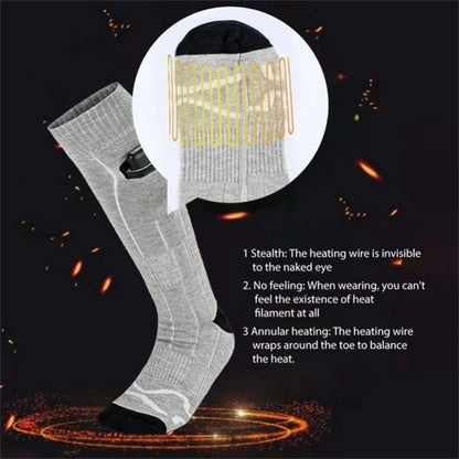 Thermal Insulated Rechargeable Ski Socks for Men Women