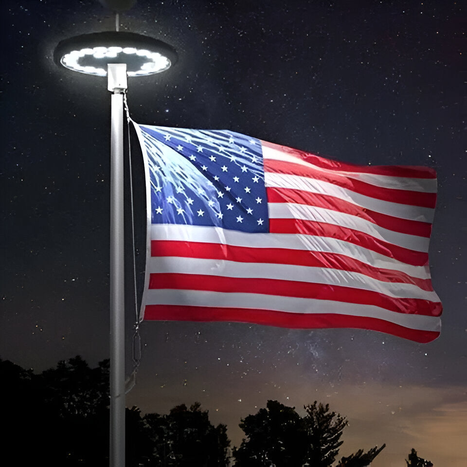 Bright Outdoor Flag Pole Solar Powered Light - Luxicro